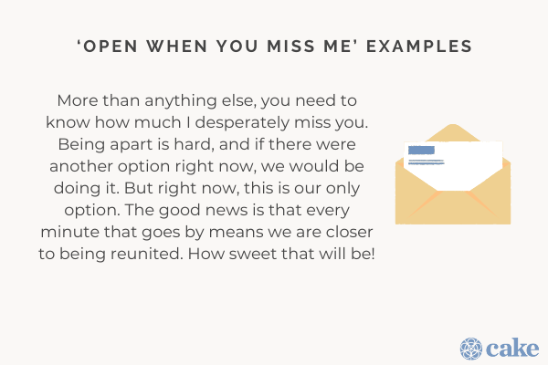 "open if you miss me" letter examples